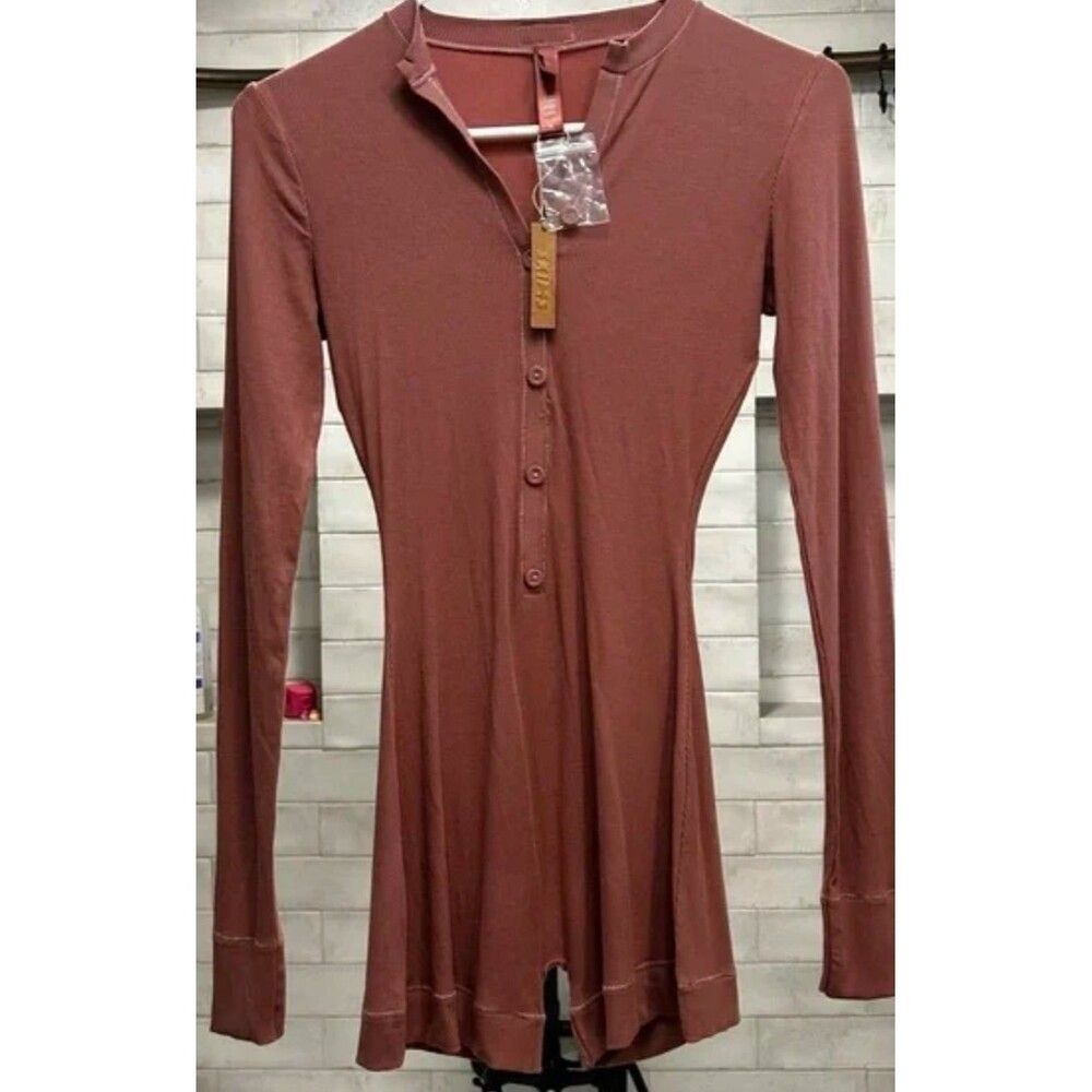 SKIMS Soft Button Up Henley Onesie Romper